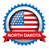 North Dakota and USA flag badge vector