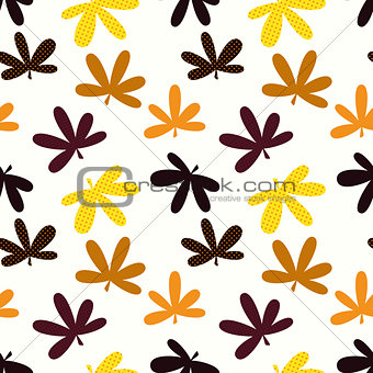 Abstract Natural Leaves Seamless Pattern Background