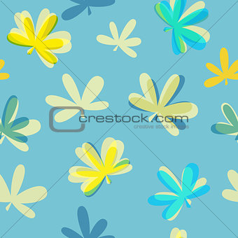 Abstract Natural Leaves Seamless Pattern Background Vector Illus