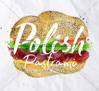 Polish pastrami burger