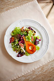 fresh salad with pear and green figs