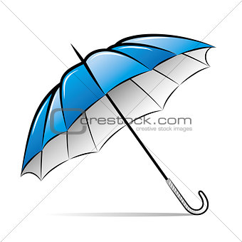 Drawing umbrella on white background. Vector illustration