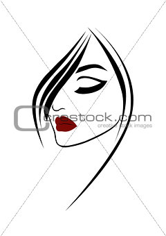 Beauty fashion woman portrait with red lips