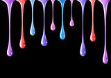 Nail polish liquid drops splash paint on black