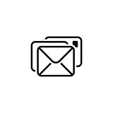 Correspondence Icon. Flat Design.