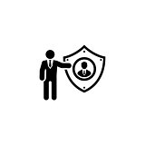 Personal Protection Icon. Flat Design.