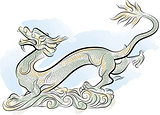 Old Chinese Traditional Dragon, vector illustration