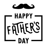 Happy Father's Day vector card with mustache