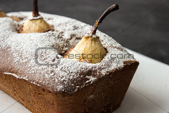Chocolate cake with pear
