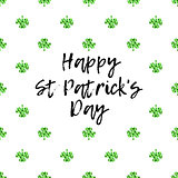 Saint Patricks Day greeting card with sparkled green clover leaves and text
