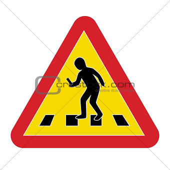 Traffic sign warning pedestrian smartphone