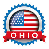 Ohio and USA flag badge vector