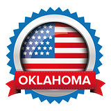 Oklahoma and USA flag badge vector