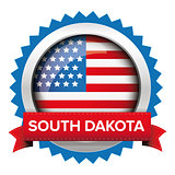 South Dakota and USA flag badge vector