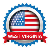 West Virginia and USA flag badge vector