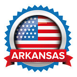 Arkansas and USA flag badge vector