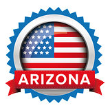 Arizona and USA flag badge vector
