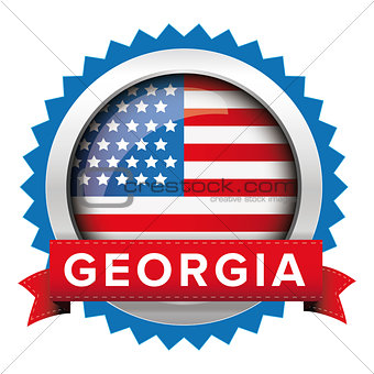 Georgia and USA flag badge vector