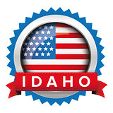 Idaho and USA flag badge vector