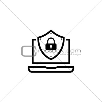 Internet Security Icon. Flat Design.