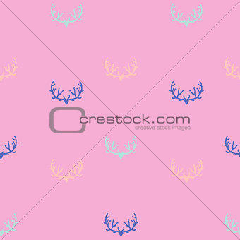 Doodle Hand Drawn Seamless Patterns with Deers