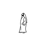 Stick figure arab man icon