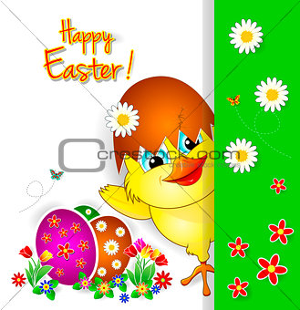 Happy Easter greeting card   