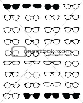 silhouettes of eyeglasses