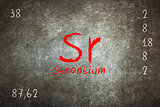 Isolated blackboard with periodic table, Strontium
