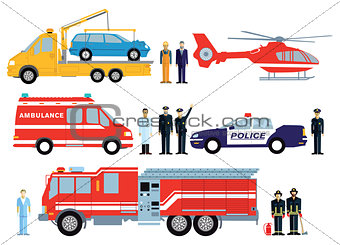 Fire brigade, police and rescue vehicle