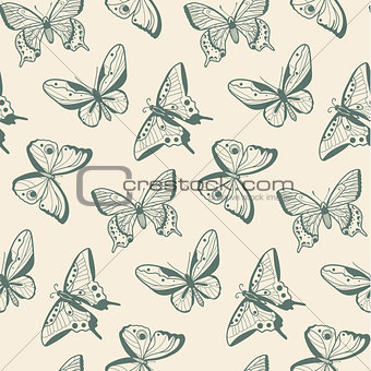 Various sketch butterflies.
