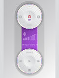 Compact audio control panel with purple lcd