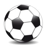 soccer ball standing on a white background