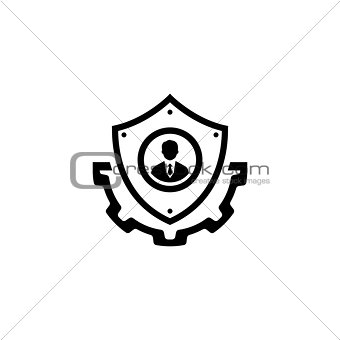 Security Services Icon. Flat Design.