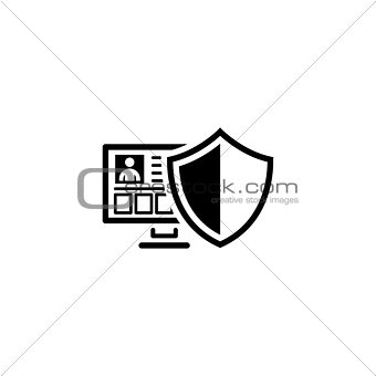 Personal Data Protection Icon. Flat Design.