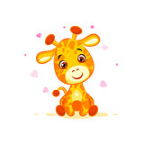 Emoji hello hi in love hearts you are cute character cartoon Giraffe sticker emoticon