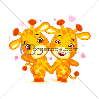 Emoji have date let s go out character cartoon friends Giraffe sticker emoticon