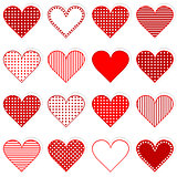 Collection of cute hearts stickers