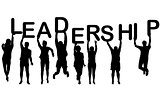 Leadership concept with people silhouettes 