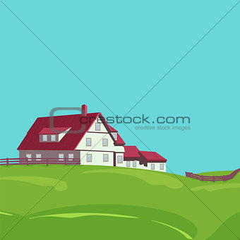 Rural landscape with villa