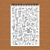 Drinks collection, design of coloring book page