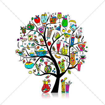 Drinks collection, art tree for your design