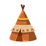 Wigwam Leather Living Hut, Native American Indian Culture Symbol, Ethnic Object From North America Isolated Icon
