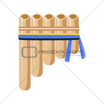 Panpipes Flute Musical Instrument, Native American Indian Culture Symbol, Ethnic Object From North America Isolated Icon