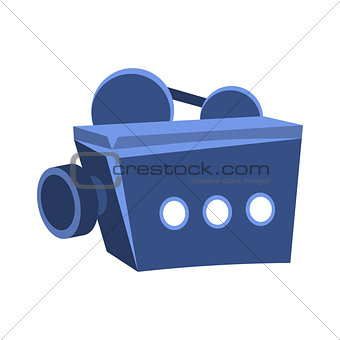 Movies Projector For Projecting On Screen, Cinema And Movie Theatre Related Object Cartoon Colorful Vector Illustration