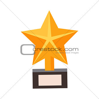 Golden Star Award, Cinema And Movie Theatre Related Object Cartoon Colorful Vector Illustration