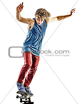 skateboarder young teenager man isolated