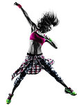 woman fitness exercises dancer dancing isolated silhouette