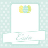 Bule Easter banner background with eggs