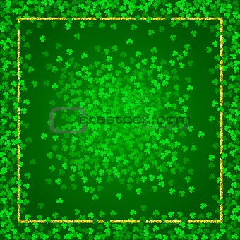 Square Saint Patricks Day background with clover
